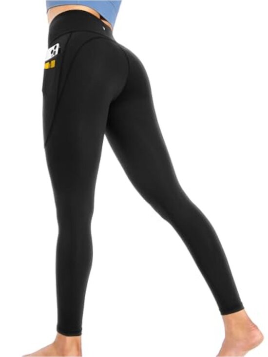 Pants - High Waisted Yoga Pants with Dual-Layer Pockets 78% Polyester 22% Spandex
